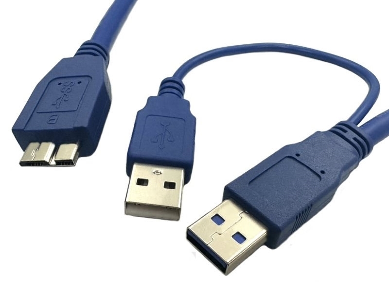 USB3.0 A公x2-Micro B公高速傳輸線 1米